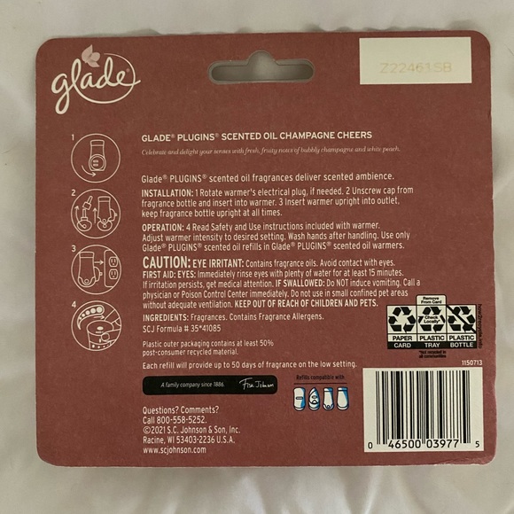 Glade plugins 5 count pack. Champagne Cheers scent. - Picture 2 of 2